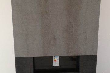 spiek kwarcowy blat na wymiar montaż wyspa kuchnia łazienka umywalka Kominek ze spieku kwarcowego Pietra Di Savoia Grigia Antracite